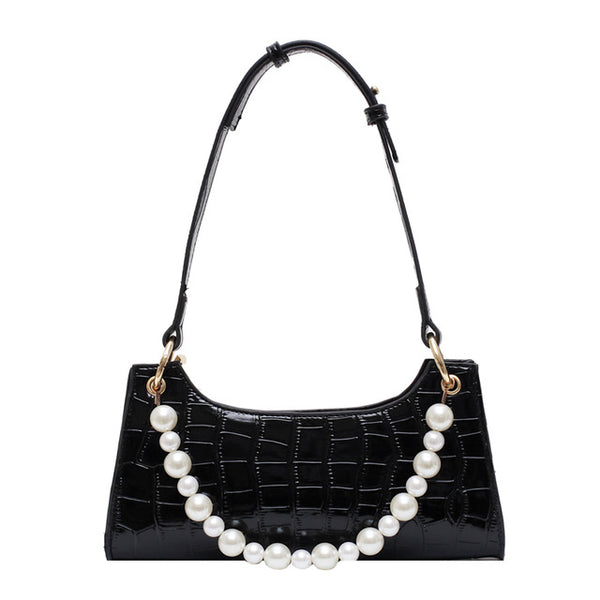 Purple Tote Bags For Women Vintage Handbag Mini Leather Shoulder Bag Retro Women Bag Stone Pattern Female Purse