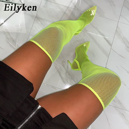 Eilyken Women PU Leather Ankle Boots Thick Heels Pointed Toe Night Club Party Shoes Woman Basic Boots Office Pumps size 41 42