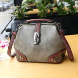 Fashion Women Handbags New Women Lock Chain Rivets Vintage Pu Leather Crossbody Shoulder Bag Ladies Doctor Bags Female Totes