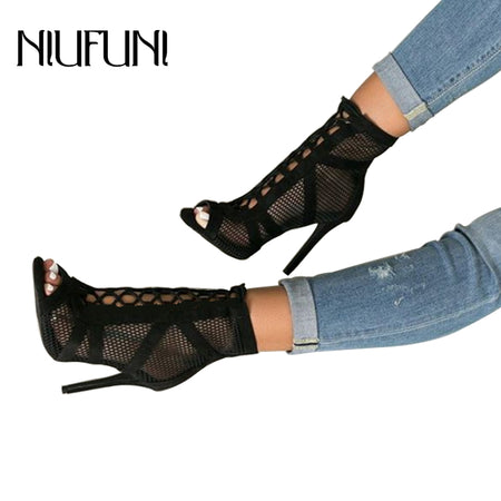 Eilyken Women PU Leather Ankle Boots Thick Heels Pointed Toe Night Club Party Shoes Woman Basic Boots Office Pumps size 41 42