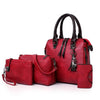 New Ladies Handbags Women Composite Bags Female PU Leather Shoulder Messenger Bags Tote 4pcs/Set Hand Bag  High Quality