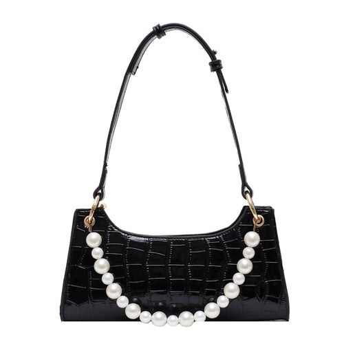 Purple Tote Bags For Women Vintage Handbag Mini Leather Shoulder Bag Retro Women Bag Stone Pattern Female Purse