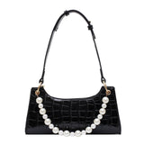 Purple Tote Bags For Women Vintage Handbag Mini Leather Shoulder Bag Retro Women Bag Stone Pattern Female Purse