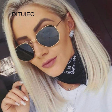 AEVOGUE Sunglasses Women Rectangle Frame Transparent Brand Designer Retro Sun Glasses Unisex Square Brown UV400 AE0664