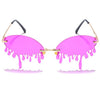 Fashion Rimless Sunglasses Women New Vintage Unique Tears Shape Steampunk Sunglasses Female Gafas Shades UV400 Oculos Feminino