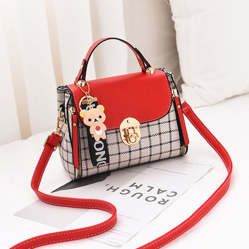 New Cute Type Ladies PU Handbag High Quality 2020 Hot Sale Small Girls Exquisite Color Matching Casual Fashion Small Square Bag
