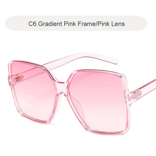 Vintage Oversize Square Sunglasses Women Luxury Brand Big Frame Women Sun Glasses Black Fashion Gradient Female Glasses Oculos