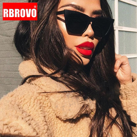 AEVOGUE Sunglasses Women Rectangle Frame Transparent Brand Designer Retro Sun Glasses Unisex Square Brown UV400 AE0664